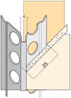 Protège angle aluminium perforé angle allongé ailes renforcées pour cloisons tradi. lg. 260 cm