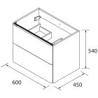 Meuble de salle de bain UNIIQ 600 2 tiroirs à fermeture amortie CASTAÑO 598 x 540 x 450 mm