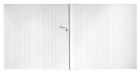 Portail en PVC plein aspect lames verticales de 24 mm d'épaisseur, cadre rapporté en inox. - ASPE
