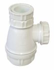 BB410 - Siphon de bidet réglable Ø32 - NF - plastique blanc - arrivée 33/42 - sortie 33/42 avec joint américain pour tube de 32 - réglable en hauteur