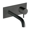 LAVABO MURAL TRIVERDE AVEC PLAQUE BEC 135 MM BLACK MAT