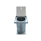 Boîtier à sceller pour poteau inox - verrouillage poteau avec cadenas