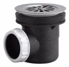 P200 - Bonde douche NF Ø60 Sortie Horizontale - Bonde plastique. Ø 60mm - pour receveur grès, acier ou acrylique - sortie à coller Ø40 ou à visser 40/49 - grille inox.