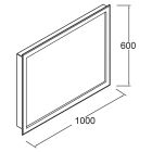 Miroir ROMA 1000 horizontal vertical avec NOIR framework. LED (15W) IP 44