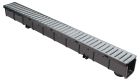 Caniveau polypropylène + grille métal - CSAGSZ10999PPN - long. 1m x larg. 100mm x haut. 100mm - classe A15