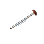 Pointes tête plate plastique annelé acajou - long. 60 mm x diam. 13 mm - Boîte de 100