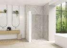 Porte pivotante (intérieur/extérieur) sans seuil avec une partie fixe en alignement - SMART DESIGN PC SS 180 Chrome TN