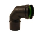 COUDE 87° NOIR + JOINT SILICONE APOLLO PELLETS Ø80