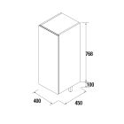 COQUETTES ALLIANCE 400 réversible 1 porte GRIS BRILLANT 400 x 868 x 450 mm