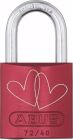 CADENAS 72 ALU 40MM ROUGE GRAVE N3 CORPS EN ALU ROUGE, ANSE ACIER - 72/40 Rouge LoveLock 3