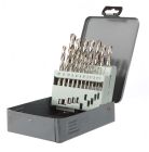 Coffret métallique 19 forets HSS meulé PRO din 338 angle 118° Ø1 à 10 mm par 0,5 mm