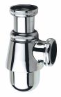 BB417 - Siphon de lavabo en laiton chromé - Arrivée écrou 33/42, sortie écrou 33/42 avec joint américain pour tube de 32 - Hauteur réglable de 100 à 150 mm