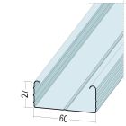 Profilé pour plafond C lisse avec replis arrondis C 60-27 - long. 4m