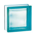 Brique de verre - 198 Turquoise satinée - long. 19cm x haut. 19cm x ep. 8cm