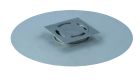 siphon de sol inox sort.Vert avec platine GE15mm 100x100 ø40 mm trous oblongs verrouillé microbillé 3 Kn