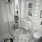 Meuble FUSSION CHROME 600 2 tiroirs  BLANC BRILLANT 598 x 540 x 450 mm