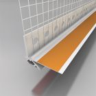 Arrêt d'enduit menuiserie PVC avec trame 6mm + joint soufflet - long. 2,60m x larg. 0,01m