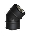 COUDE 45° INOX/GALVA NOIR APOLLO PELLETS Ø80/125