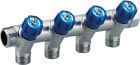 collecteur robinetterie intégrée bleue MF20x27 - 4 départs mâle 15x21