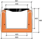 Caniveau béton à grilles fonte de Type I - CGI 45 - long. 0,75m x larg. 440mm x haut. 400mm - classe D400