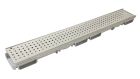 Caniveau bas avec grille perforéeen inox - long. 1m x larg. 130mm - classe A15