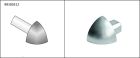 PROFILE DE CARRELAGE DURONDELL DRA 862Y 2 ANGLES EXTERIEUR 1/4 ROND FERME ALU CHROME  8MM - DURONDELL DRA