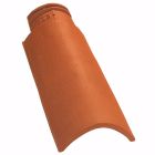Demi tuile terre cuite Oméga 10 Rouge nuancé - long. 49,5 cm