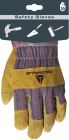 Gants docker croûte toile beige-bleu marine T10