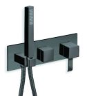 facade externe quadri douche murale 2 sorties black mat ex qm608