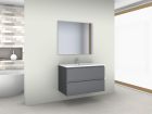 CAISSON MEUBLE LAQUE GRIS 100 CM - 2 TIROIRS