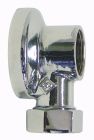 Applique murale nue pour robinet de machine à laver - Esthétique et robuste, facile d'installation - Ecrou pour collet battu pour tube cuivre Ø12mm - F1/2' - Laiton chromé - ACS