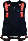 Harnais gilet noir 2 points d'accrochage - 2 plaques latérales de réglage taille xxl noir