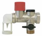 Groupe de Sécurité siège inox NF 20/27 (3/4'') pour eau agressive avec une garde d'air coudée. Il permet d'éviter les surpressions dans le chauffe-eau.Organe de sécurité obligatoire pour les chauffe-eaux.