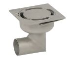 siphon de sol inox sort.horiz. GE15mm 100x100ø40 mm trous oblongs verrouillé microbillé 3 Kn