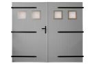 Porte de garage 2 vantaux en aluminium (panneau sandwich 27 mm) - VENUS ALU