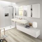 Plan de toilette COMPAKT 46 de 1401 à 1600 mm.  deux vasques semi encastres CHÊN