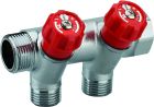 collecteur robinetterie intégrée rouge MF20x27 - 2 départs mâle 15x21