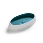 VIS 82X38 LAVABO A POSER BI-COLORE PETROLIO/BLANC
