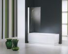 Pare-baignoire AURORA 1 porte pivotante verre trempe transparent / aqua / satin profile blanc - larg. 0,70m x haut. 1,50m