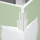 PROFIL D'ANGLE INTERIEUR EN PVC PERFORE POUR ENDUIT DE 1 MM - LONGUEUR 2500 MM