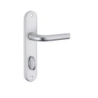 Ensemble poignee de porte Leto aluminium argent 165 mm a condamnation