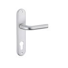 Ensemble poignee de porte Leto aluminium argent 165 mm a cylindre