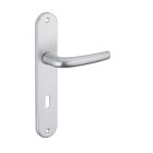 Ensemble poignee de porte Maia aluminium argent 195 mm a cle