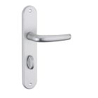 Ensemble poignee de porte Maia aluminium argent 195 mm a condamnation