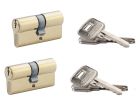 LOT DE 2 CYLINDRES 30X30MM MEME VARIURE 6 CLES