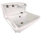 Vasque en polypropylene fixation murale blanc - long. 45 cm x larg. 55 cm