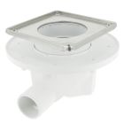 SIPHON POUR CARRELAGE SORTIE HORIZONTALE CADRE INOX 15X15