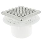 SIPHON POUR CARRELAGE SORTIE VERTICALE CADRE+GR. CARRE INOX