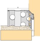 Retour de tableau perfore pour enduit gratte ep. 10mm jonc PVC 234 lg. 300cm