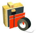 Bande de protection et d etancheite caoutchouc synthetique EPDM noir DELTA-FASSADE pour chevrons, contre-lattes et liteaux en support de bardages ou panneaux de façade. rouleau - long. 25m x larg 0,1m